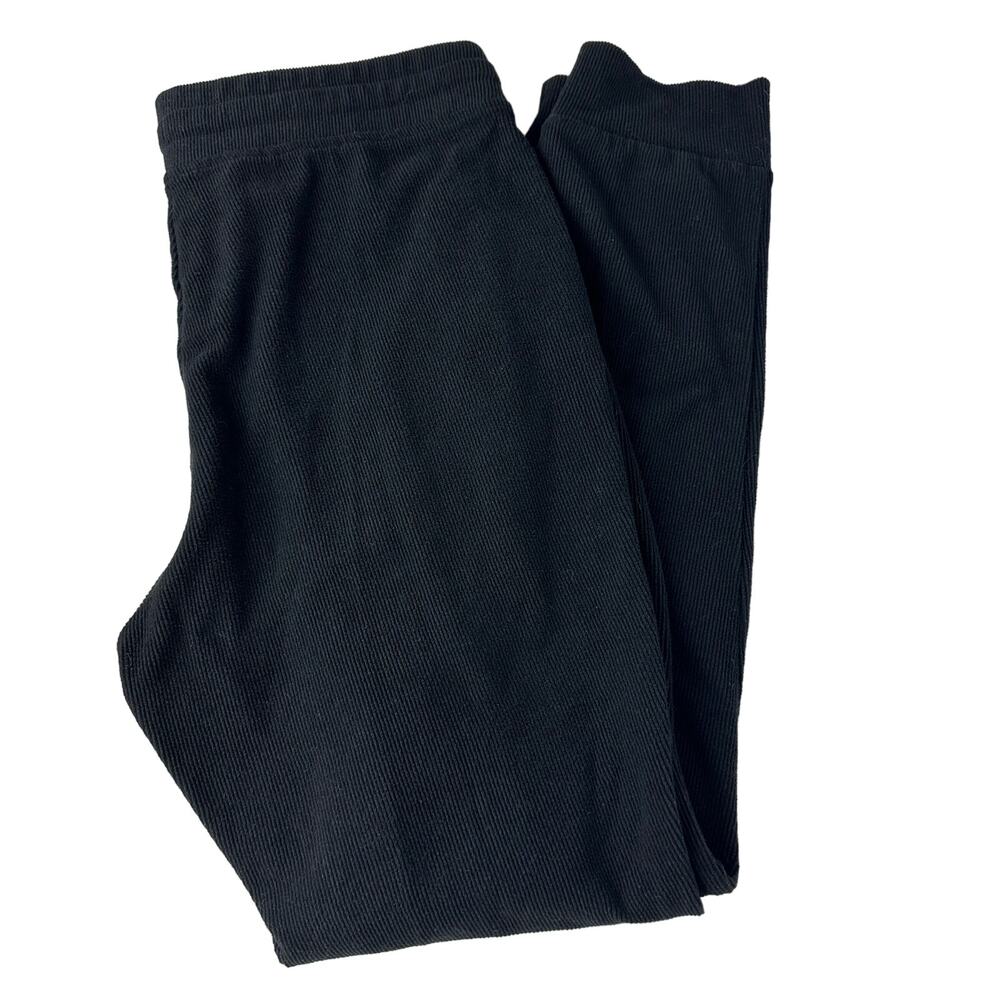 Marc New York Womens High Rise Casual Rib Knit Texture Black Jogger Pants Medium